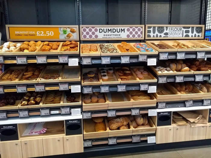 There was also a bakery section selling fresh bread, doughnuts, and pastries.