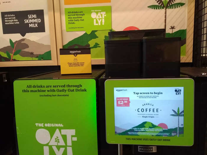 One of the machines only made drinks with oat milk.