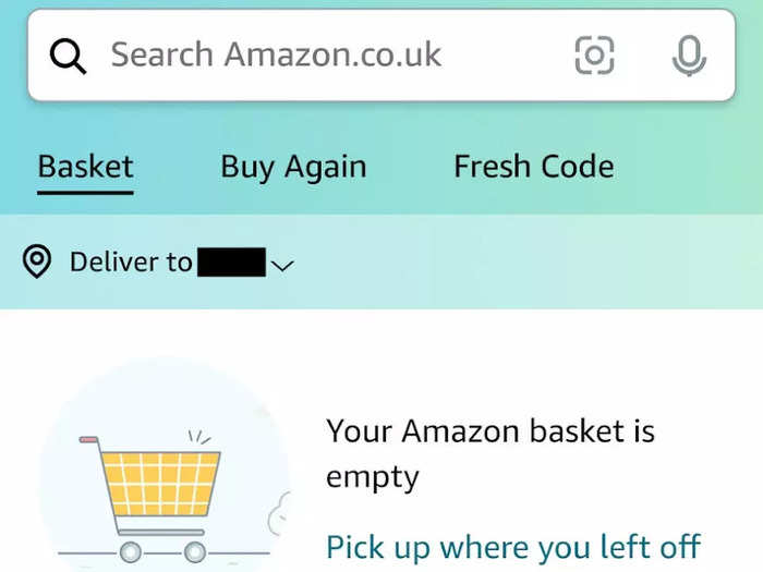 Instead, I had to click on the basket item at the bottom and then click on "fresh code."