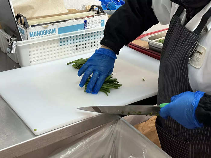 Gate Gourmet has a separate room for preparing specialty food, like religious and medical meals. Rafreedie told Insider they are kept separate to ensure there is no cross-contamination from regular dishes.