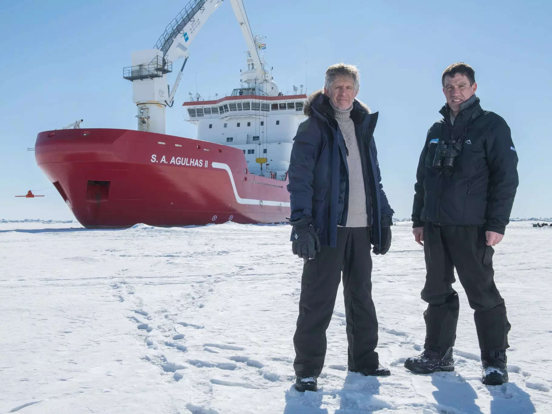 Mensun Bound, left, director of exploration, and John Shears, the expedition leader.Credit...