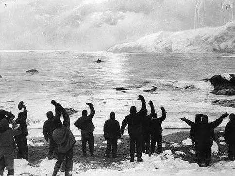 Shackleton leaves Elephant Island on the James Caird