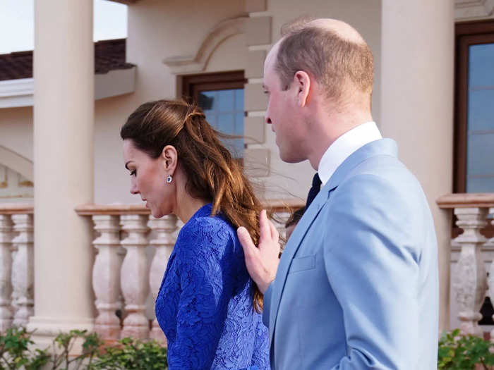 In a rare moment of PDA, Prince William placed his hand on Kate Middleton