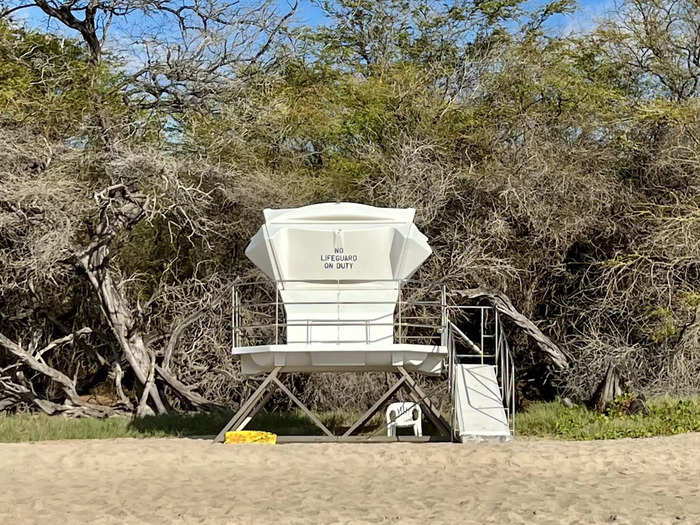 During my walk, the lifeguards were packing up to go home for the day.