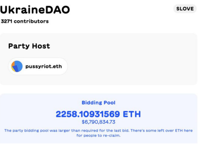 Ukraine DAO - $6.7 million so far