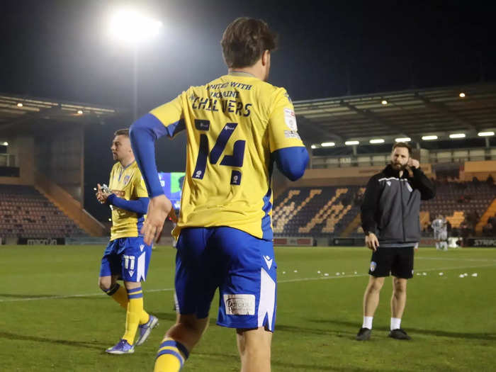 Colchester players also wore special shirts for the game which will be auctioned.