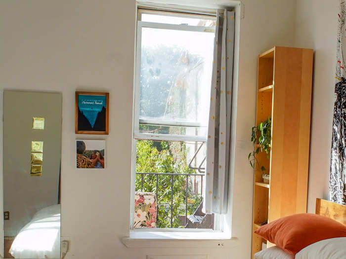 In Brooklyn, my bedroom window opens up to a fire escape overlooking a sidewalk that I use as outdoor space.