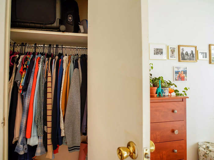 My closet leaves something to be desired, though, and is about a quarter of the size of the wardrobe in the Baltimore apartment.