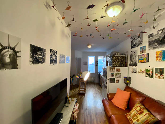 In my Brooklyn apartment, the kitchen and living area is less than half the size of the same space in the Baltimore carriage house I toured. While my apartment also has an open floor plan, the living space feels separate from the kitchen since the layout is so narrow.