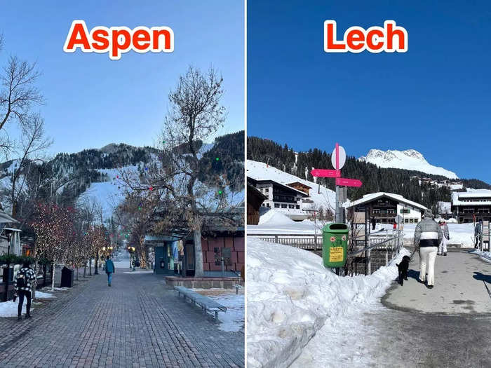 Both Aspen and Lech are very walkable ski towns.