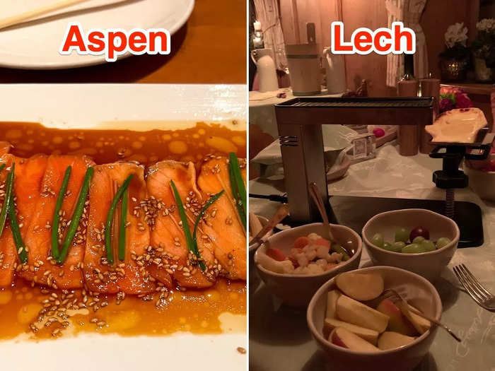 Aspen is home to restaurants serving international cuisines, while Lech