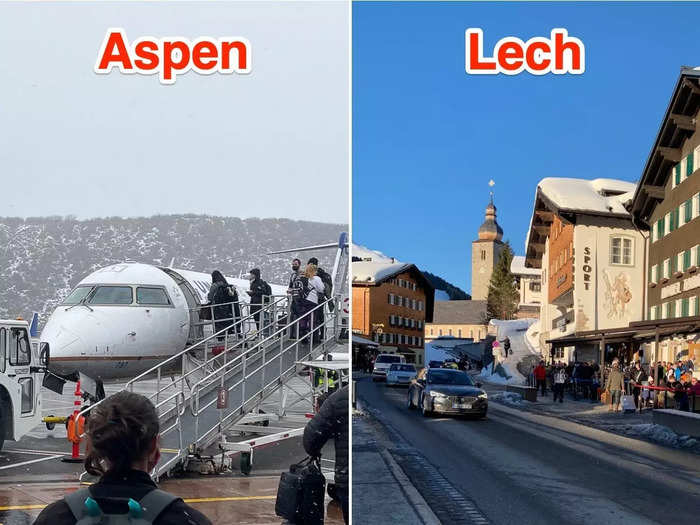 Both resorts are accessible by flying, but a private taxi from the airport is essentially the only way to get to Lech.