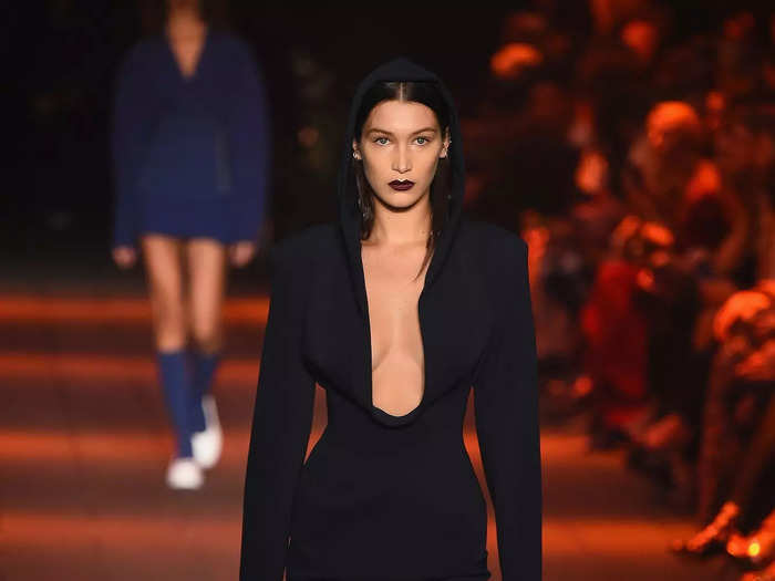 She showed her edgier side via a black minidress during a September 2016 DKNY fashion show.