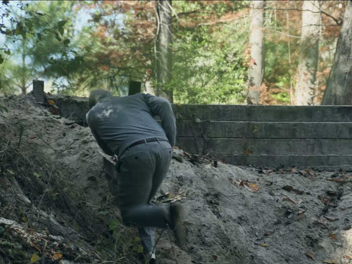 The moment Don Wilson (Tracy Letts) almost comically struggles up a sandy slope during the film