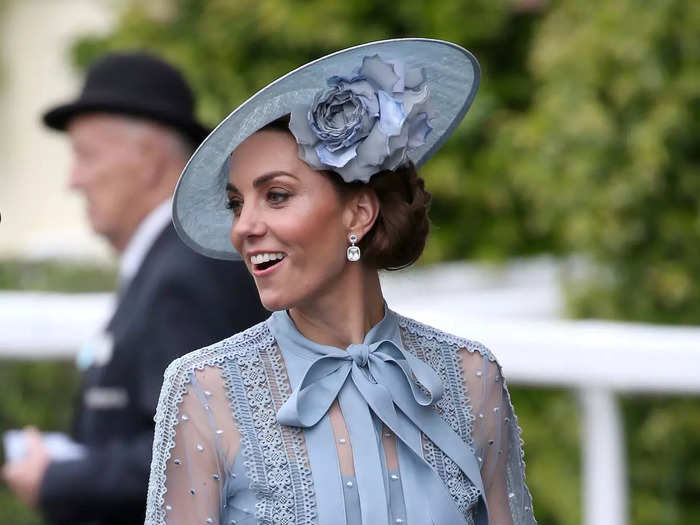 The Duchess of Cambridge then donned a chic ensemble while at the first day of Royal Ascot in June 2019.