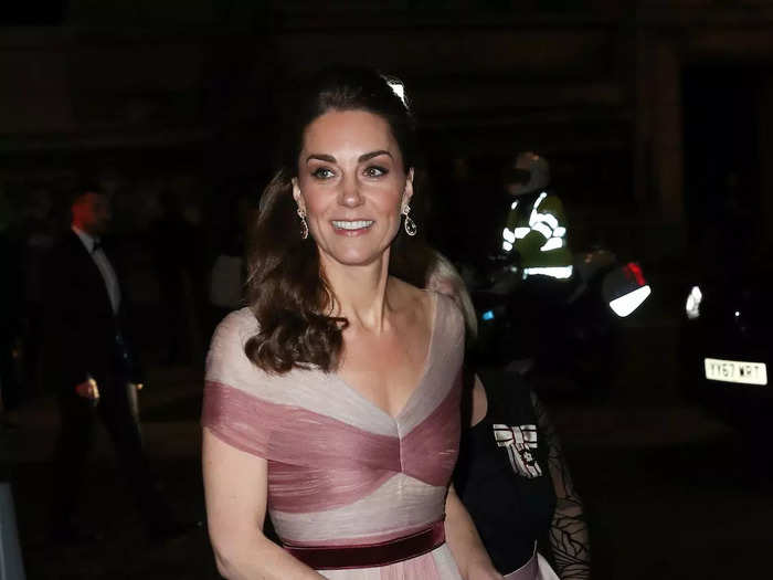 That same month, the British royal wore a rose-pink gown that looked as if it came straight out of a Disney film.