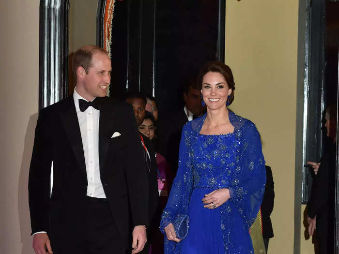 In April 2016, the Duchess of Cambridge donned a majestic gown with a matching shawl.