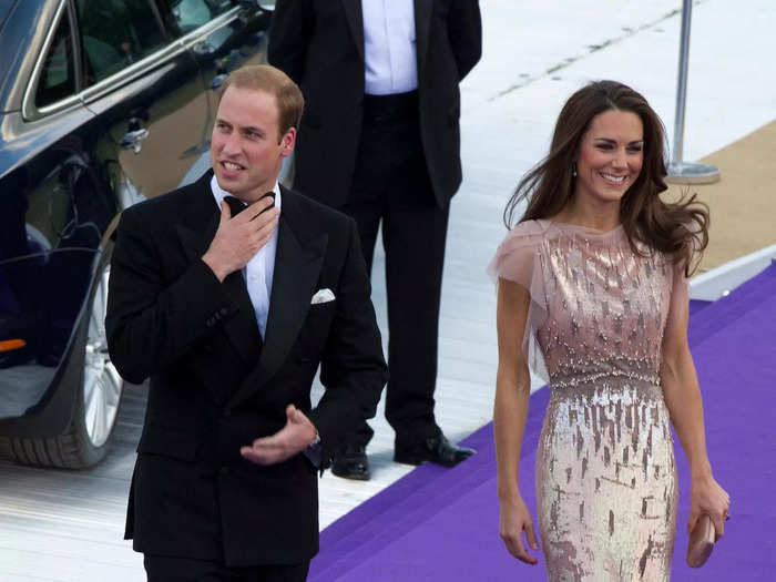 Two months later, Middleton stepped out in a sparkling dress with sheer fabric draped across the neckline.