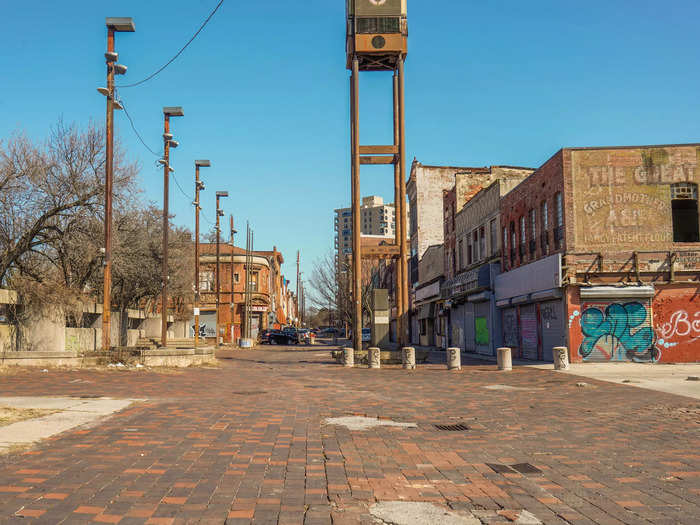 Old Town Mall is a mostly-abandoned shopping district in Baltimore, Maryland.