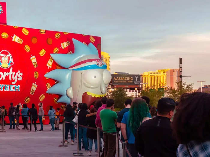 Visitors entered through the mouth of a giant Rick.