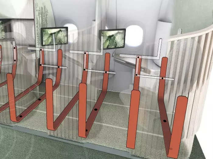 Elevate is the first single-aisle aircraft cabin that features the "floating" seats and tables, which are secured to the fuselage using NORDAM