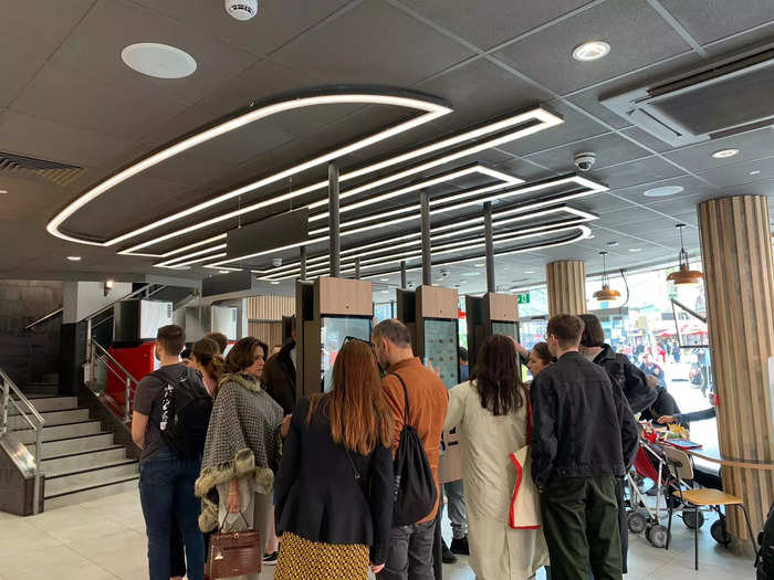 ... so there were queues of people waiting for their food in the restaurant.