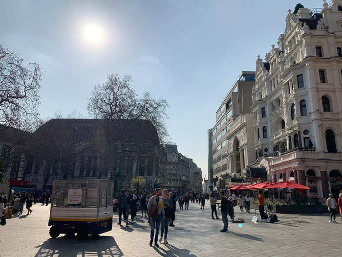 We went on a sunny Thursday lunchtime. The restaurant in Leicester Square is in a prime central London location ...