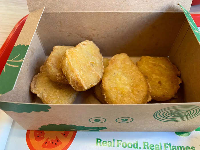 We got a portion of the vegan nuggets, too, which launched in January. They