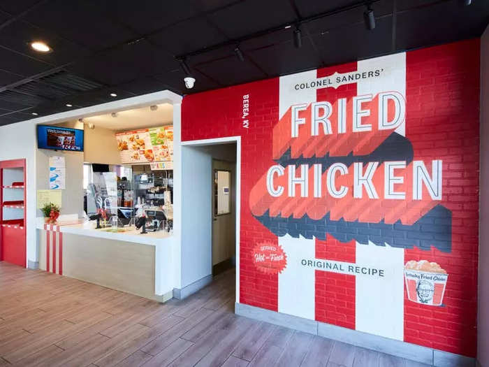 KFC told Insider that the new design aimed to make its brand "more modern" and create a "more forward-looking, more efficient restaurant inside and out that optimizes all access points to KFC."