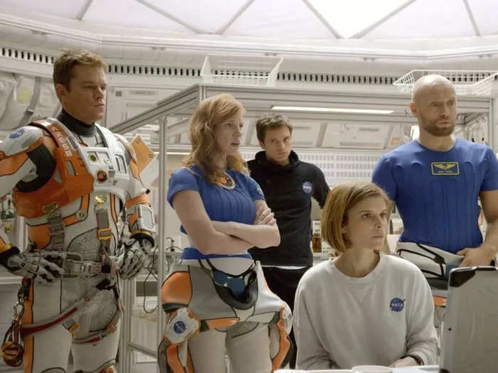 4. In "The Martian," Chastain is an astronaut commander trying to save a member of her crew after leaving him on Mars.