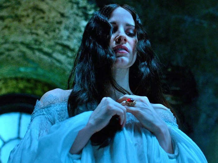 14. In the gothic thriller "Crimson Peak," Chastain plays Lucille Sharpe.