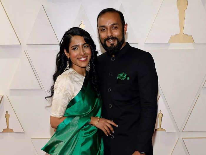 Filmmakers Rintu Thomas and Sushmit Ghosh looked stunning in coordinated green looks.