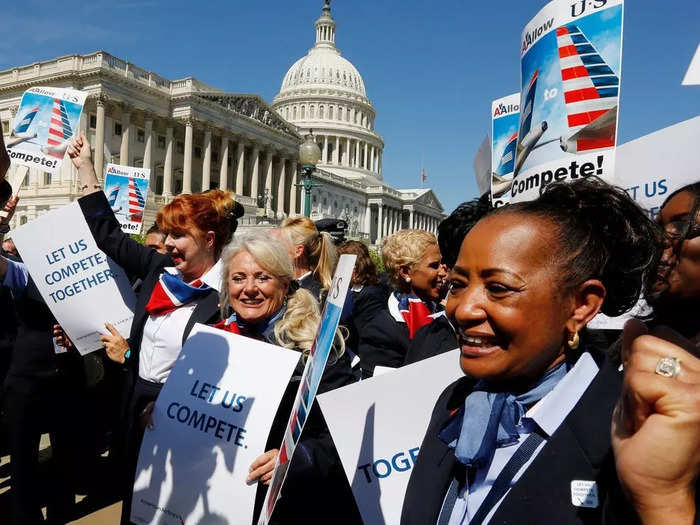 The union was met with lawsuits from the Department of Justice and several other airlines who believed the merger would decrease competition and increase airfare.