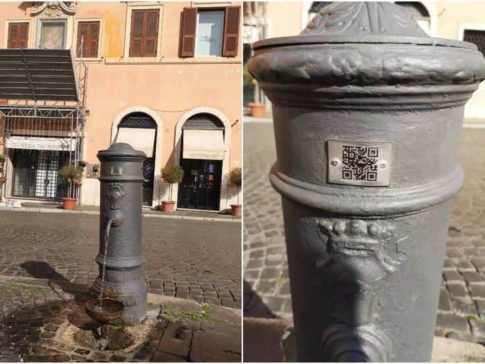 I was surprised to hear that the water in the fountains all over town was safe to drink. The fountain QR codes offer drinking and environmental guidance.