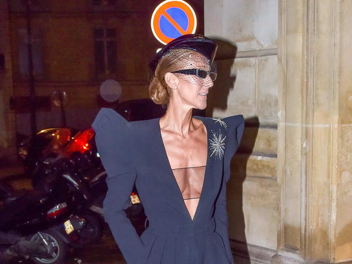 Perfect for the cabaret, Dion looked chic and sultry in a revealing jumpsuit in January 2019.