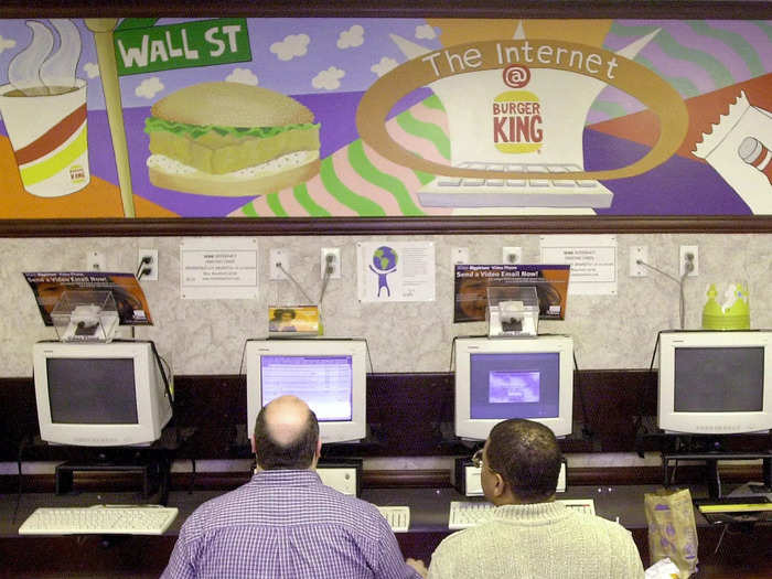 Burger King introduced its own version of an internet cafe in the late 1990s.