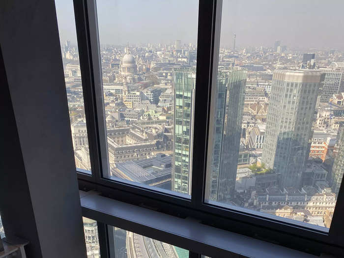 From the mezzanine area you can see both down on to the gym floor and of course out to the view.