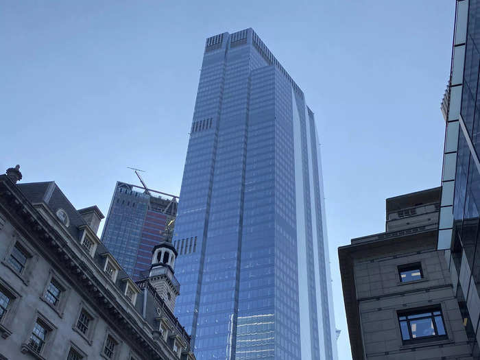 The gym is located on the 25th floor of 22 Bishopsgate, which bills itself as "Europe