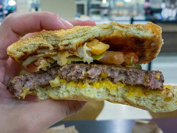 When I took a bite, I thought the patty alone was juicier and even more flavorful than an In-N-Out burger with grilled onions. It tasted like a steak.