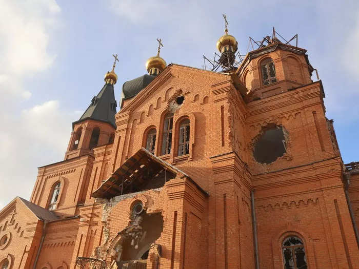 Shelling left the church "severely damaged," according to Ukraine