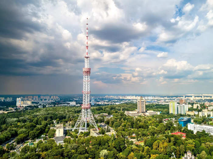 At 1,263 feet tall, the Kyiv TV Tower is the tallest structure in Ukraine.