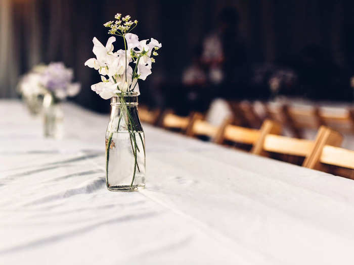 Use secondhand tablecloths and linens instead of rentals.