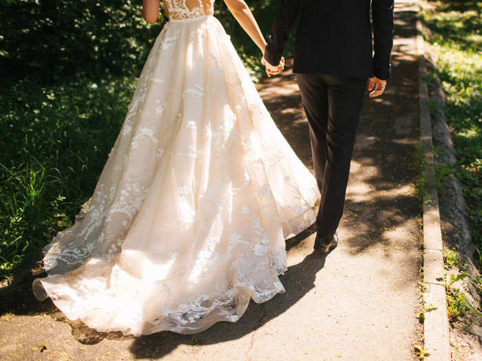 A secondhand wedding dress is a great value.