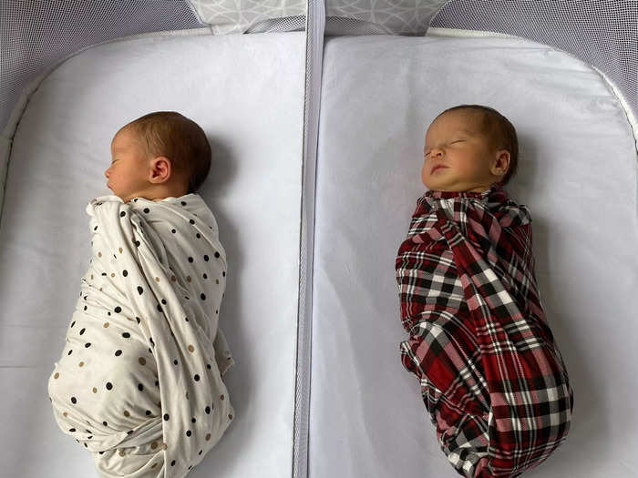 A safe sleep bassinet for both babies