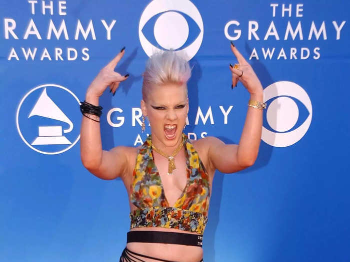 Pink rocked the red carpet in 2002.