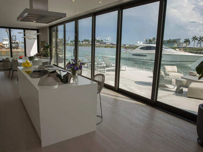 Arkup #1 has all the trappings of a luxury modern mansion, including a kitchen decked out with Miele appliances overlooking ocean views.