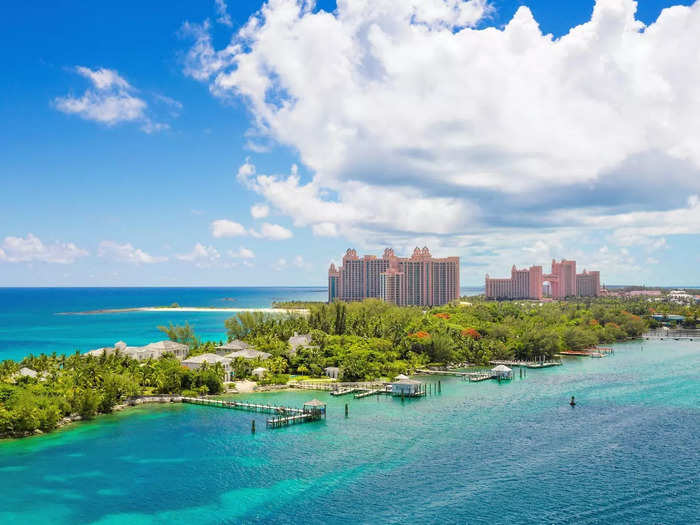 The Atlantis Resort includes five hotels — The Cove, The Royal, The Reef, The Coral, and the Harborside Resort.