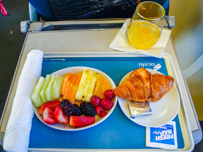 I went with the fruit plate, which came with a warm croissant. I was surprised by how quickly the food came out and how fresh it tasted.