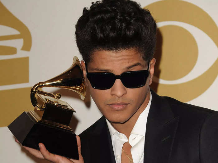 Bruno Mars was nominated in seven categories when he attended his first Grammy Awards in 2011. He won best male pop vocal performance for "Just The Way You Are."