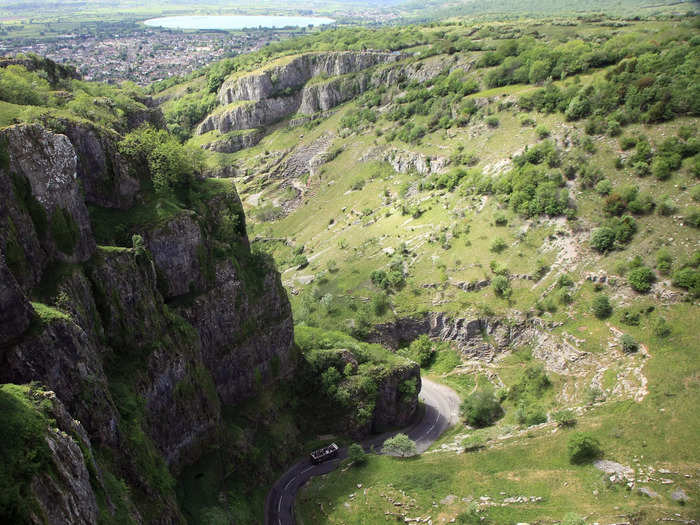 Cheddar Gorge in Cheddar, England, is every cheese lover